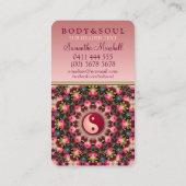 Roze Rosa Feminine Beauty YinYang Holistic Visitekaartje (Achterkant)