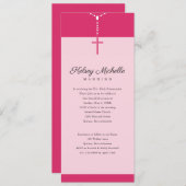 Roze Rosary Beads First CommunityCross Kaart (Voorkant / Achterkant)