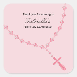 Roze Rosary Girls Communitysticker Vierkante Sticker