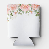 Roze Rosas Bloemen Botanische Bruiloft Bruin Blikjeskoeler (Achterkant)