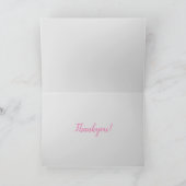 Roze Rose #2 Gevouwen Hartelijk dank Bedankkaart (Binnen)