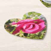 Roze Rose #2 Kartonnen Onderzetters (Gekanteld)