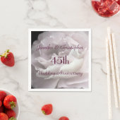 Roze Rose 45th Wedding Jubileum Name Paper Servetten (Insitu)