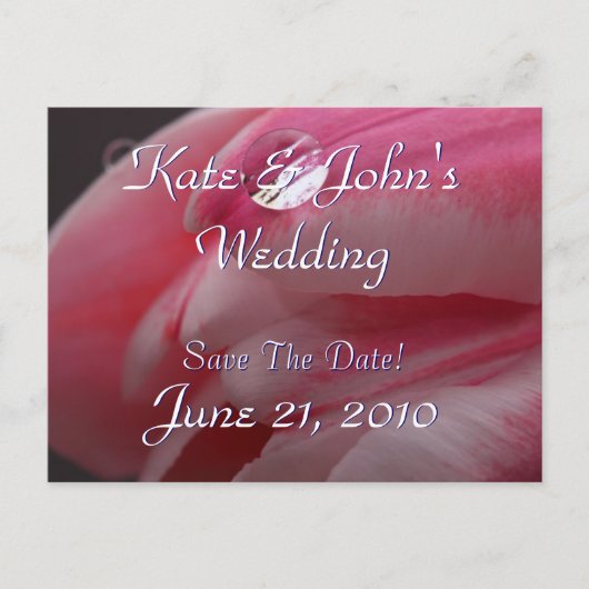 Roze Rose Aankondigingskaart (Voorkant)