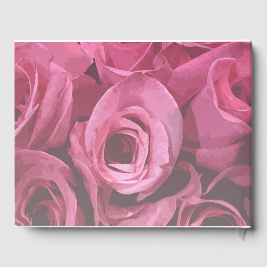 Roze Rose Abstract Birthday Party Guest Book Gastenboek (Achterkant)