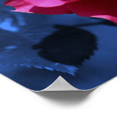 Roze Rose Abstract Blauwe Tint Flower Poster (Hoek)