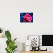 Roze Rose Abstract Blauwe Tint Flower Poster (Thuiskantoor)