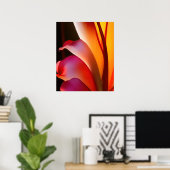 Roze Rose Abstract Bloemen Poster (Thuiskantoor)