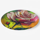 Roze Rose Abstract Elegant Huwelijk Papieren Bordje (Gekanteld)