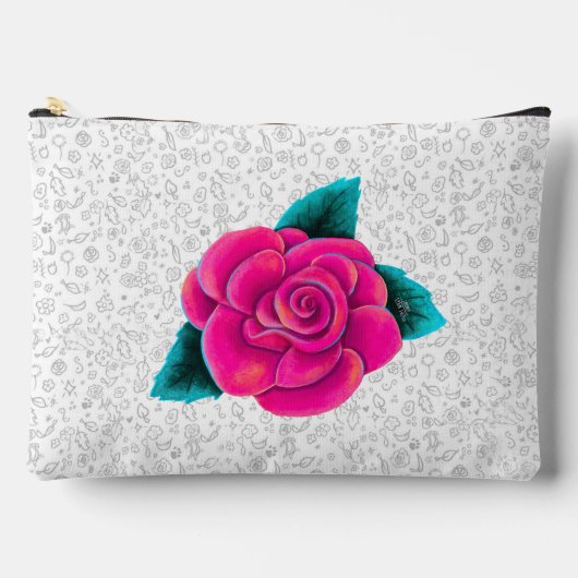 Roze Rose Accessoire Pouch Etui (Voorkant)