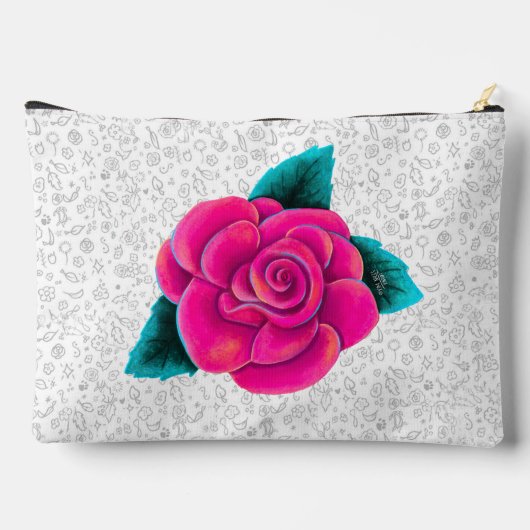 Roze Rose Accessoire Pouch Etui (Achterkant)