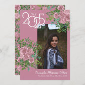Roze Rose  Afstuderen Aankondiging (Voorkant / Achterkant)