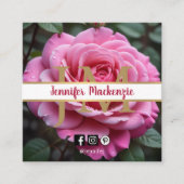  Roze Rose AI Gegenereerd Vierkante Visitekaartje (Voorkant)