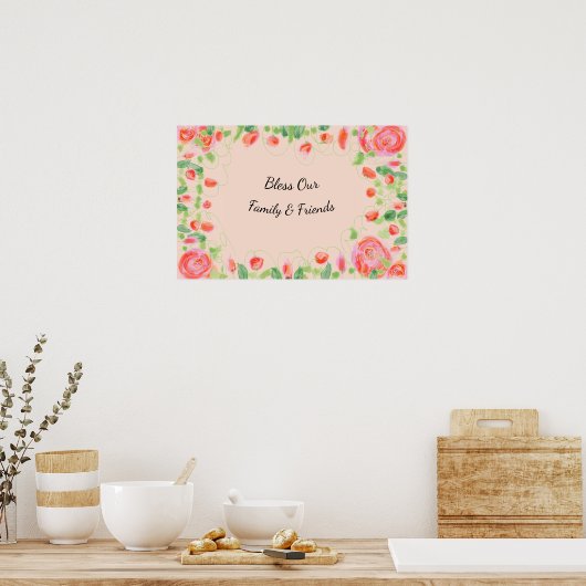 Roze Rose An Artsy Designer Poster (Keuken)