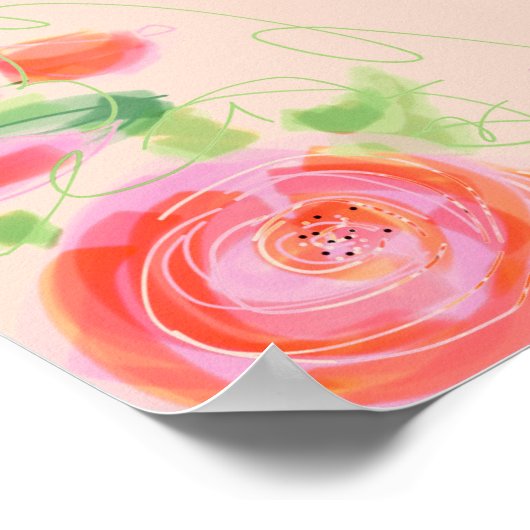 Roze Rose An Artsy Designer Poster (Hoek)