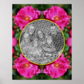 Roze Rose Art Flower Lijst Creëer Uw Eigen Foto Poster (Voorkant)