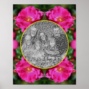 Roze Rose Art Flower Lijst Creëer Uw Eigen Foto Poster