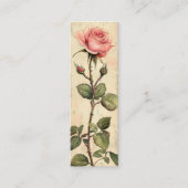  Roze Rose Auteur Bladwijzer Kaart Mini Visitekaartje (Voorkant)