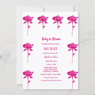 Roze Rose Baby in Bloom Meisje Baby shower 2024 Kaart