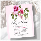 Roze Rose Baby shower Budget Invitation