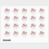 Roze Rose Baby shower Favor Ronde Sticker (Vel)