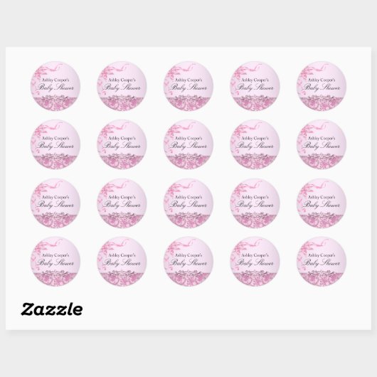  Roze Rose Baby shower Sticker (Vel)