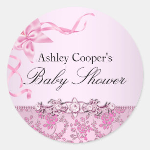  Roze Rose Baby shower Sticker