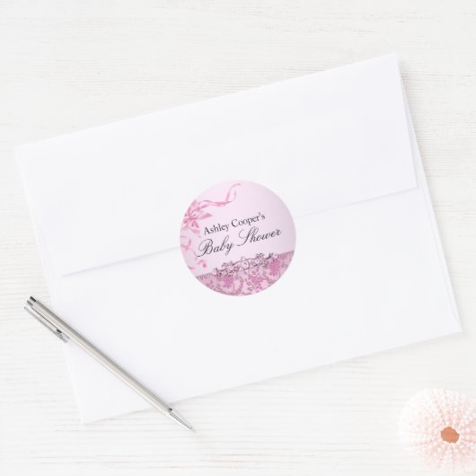  Roze Rose Baby shower Sticker (Envelop)