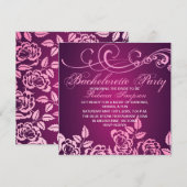 Roze Rose Bachelorette Kaart (Voorkant / Achterkant)