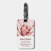 Roze Rose Bagagelabel (Achterkant verticaal)