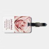 Roze Rose Bagagelabel (Achterkant horizontaal)