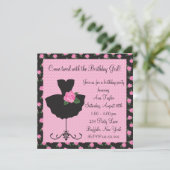 Roze Rose Ballerina Verjaardagsfeest Kaart (Staand voorkant)