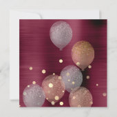 Roze Rose Ballon Sweet 16th Bridal Bordeaux Marsal Kaart (Achterkant)