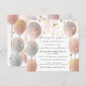 Roze Rose Ballon Sweet 16th Bridal White Bridal Kaart (Voorkant / Achterkant)