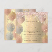 Roze Rose Ballon Sweet 16th Vrijgezellenfeest Kaart (Voorkant / Achterkant)