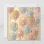 Roze Rose Ballon Sweet 16th Vrijgezellenfeest Kaart (Achterkant)