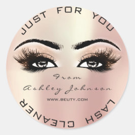 Roze Rose Beauty Glitter Peach Lash Makeup Cleaner Ronde Sticker