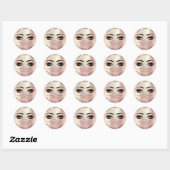 Roze Rose Beauty Glitter Peach Lash Makeup Cleaner Ronde Sticker (Vel)