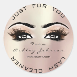 Roze Rose Beauty Glitter Peach Lash Makeup Cleaner Ronde Sticker
