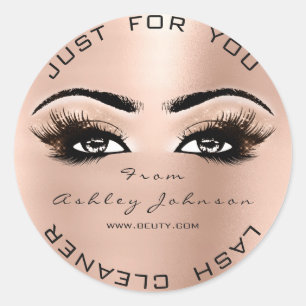 Roze Rose Beauty Glitter Peach Lash Makeup Cleaner Ronde Sticker
