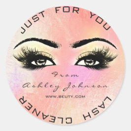 Roze Rose Beauty Glitter Peach Lash Makeup Cleaner Ronde Sticker