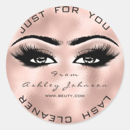 Roze Rose Beauty Glitter Skin Lash Makeup Cleaner Ronde Sticker