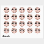 Roze Rose Beauty Glitter Skin Lash Makeup Cleaner Ronde Sticker (Vel)