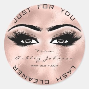 Roze Rose Beauty Glitter Skin Lash Makeup Cleaner Ronde Sticker