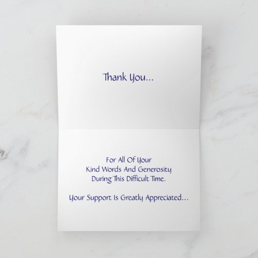 "Roze Rose Bereavement Bedankt" Kaart (Binnen)