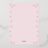 Roze Rose Birthday Folie Uitnodiging (Achterkant)