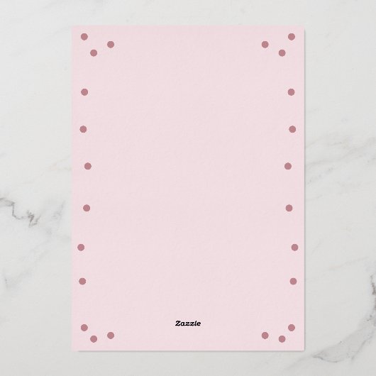 Roze Rose Birthday Folie Uitnodiging (Achterkant)