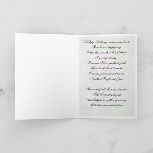 Roze Rose Birthday Greetings Kaart (Binnen)