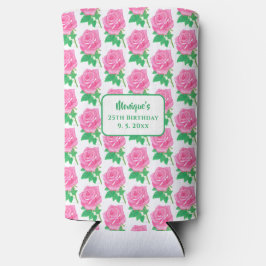 Roze Rose Birthday Seltzer Blikjeskoeler