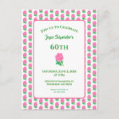 Roze Rose Birthday Uitnodiging (Voorkant)